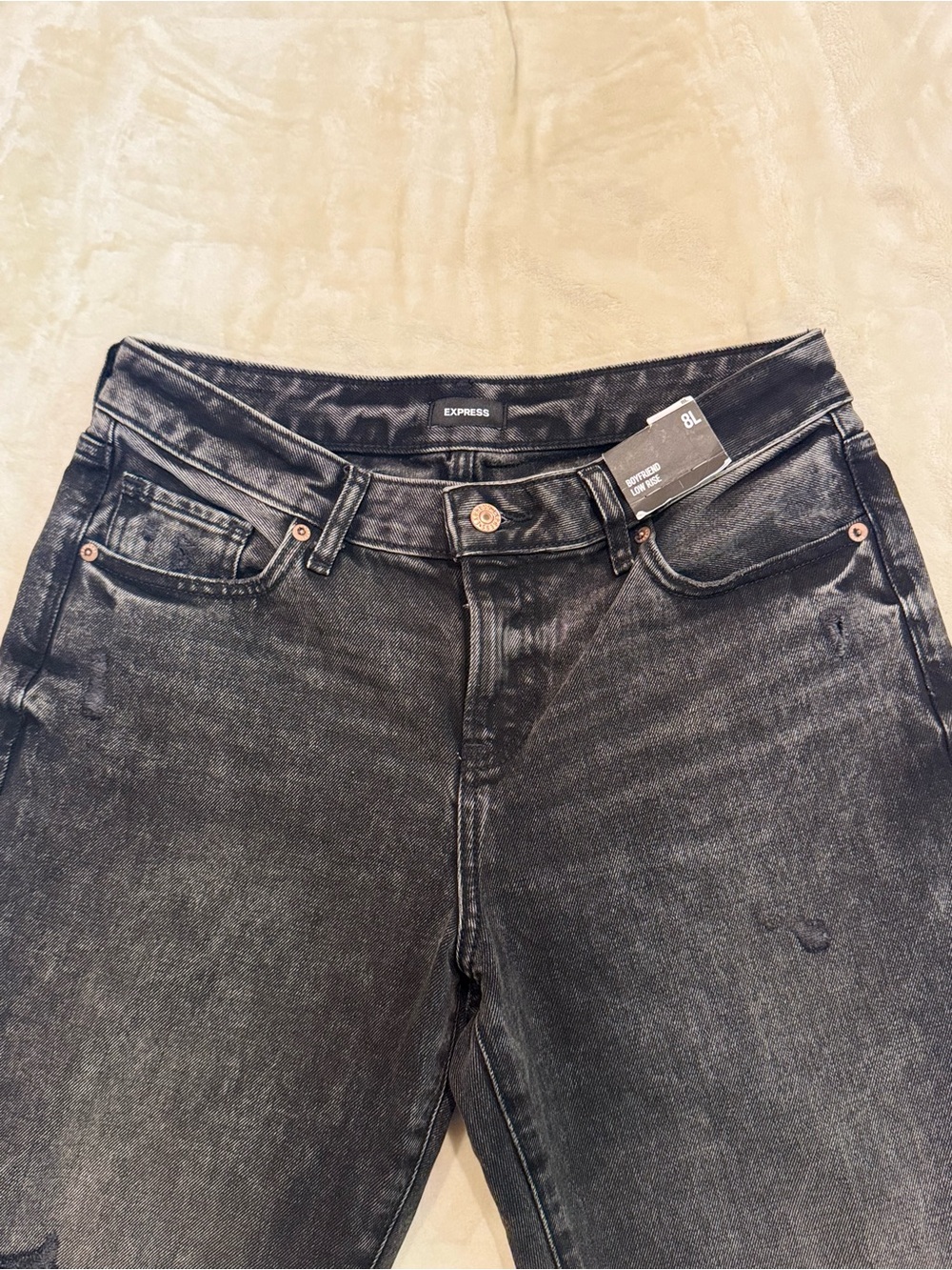 Express Women's Washed Black High-Rise Jeans